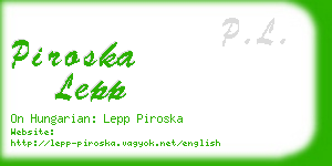 piroska lepp business card